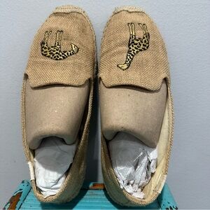 Soludos Giraffe Smoking Slipper Tan Espadrilles Size 7